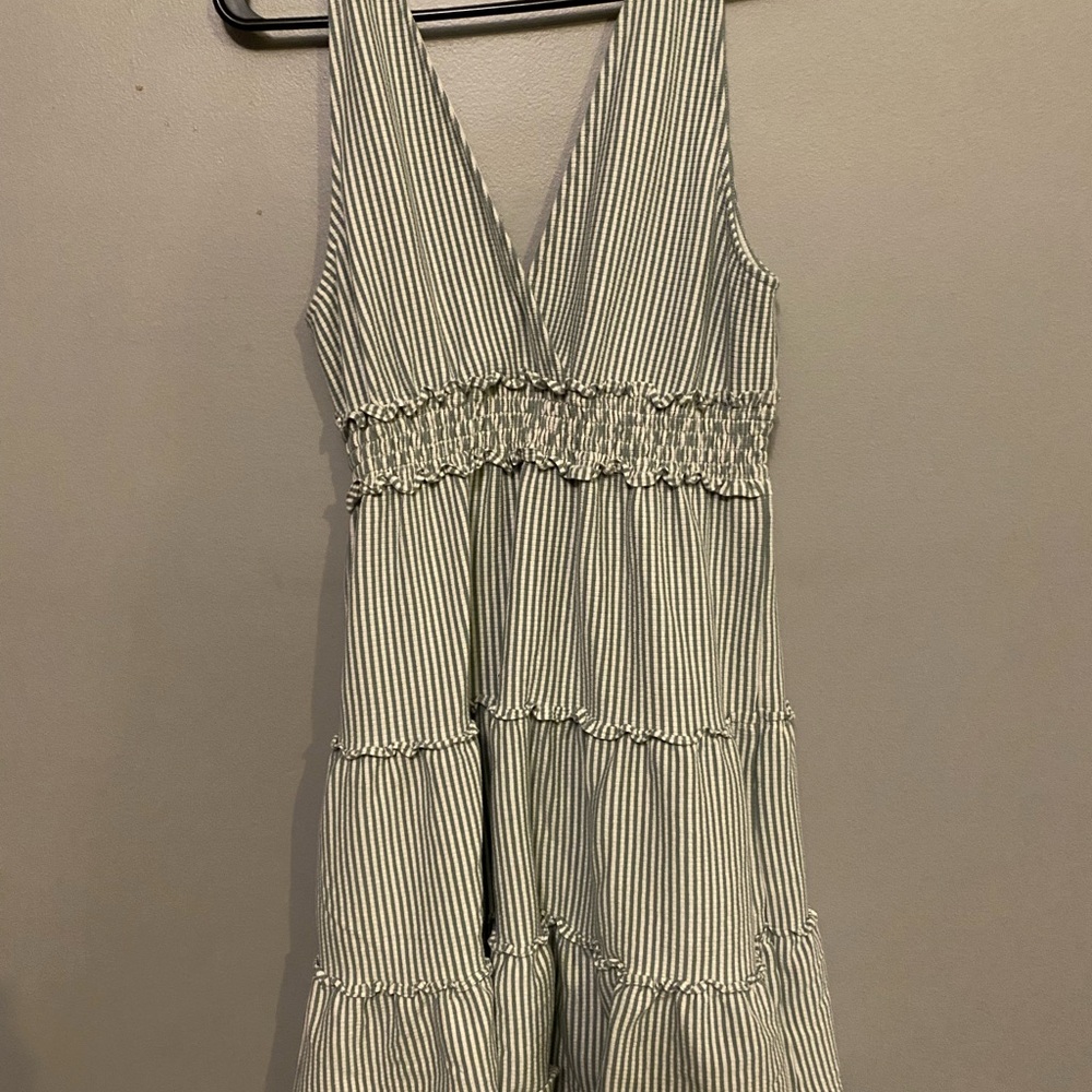 American Eagle Outfitters Green and White Striped Top